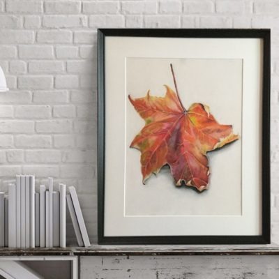 Original Pastel Efterårsblad 40 x 50