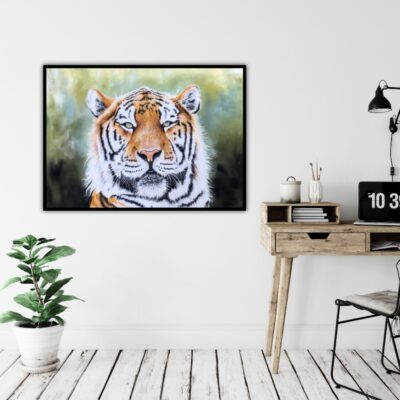 Originalt pastelmaleri Tiger 50x70