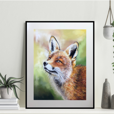 Original Pastelmaleri Ræven