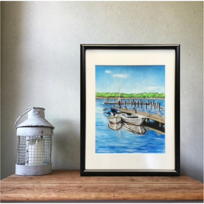 Original Pastelmaleri Havnen