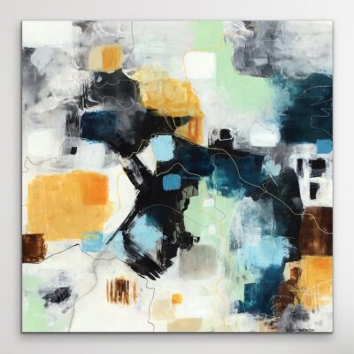 Abstrakt maleri "Frihed" 55x55