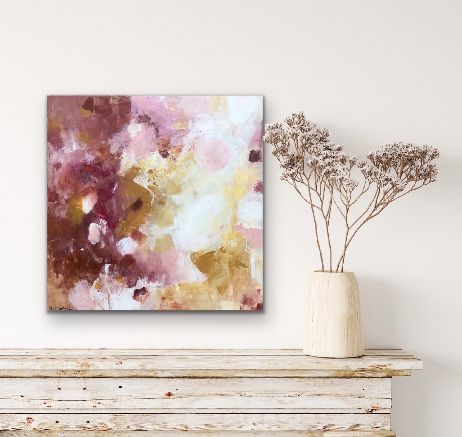 Abstrakt maleri "Feminine touch" 40x40