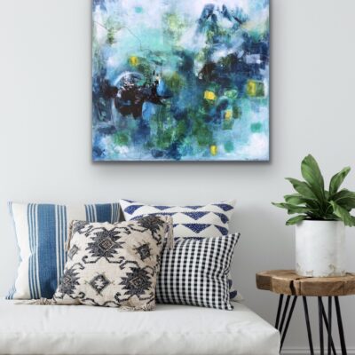 Abstrakt maleri "New beginning" 80x80