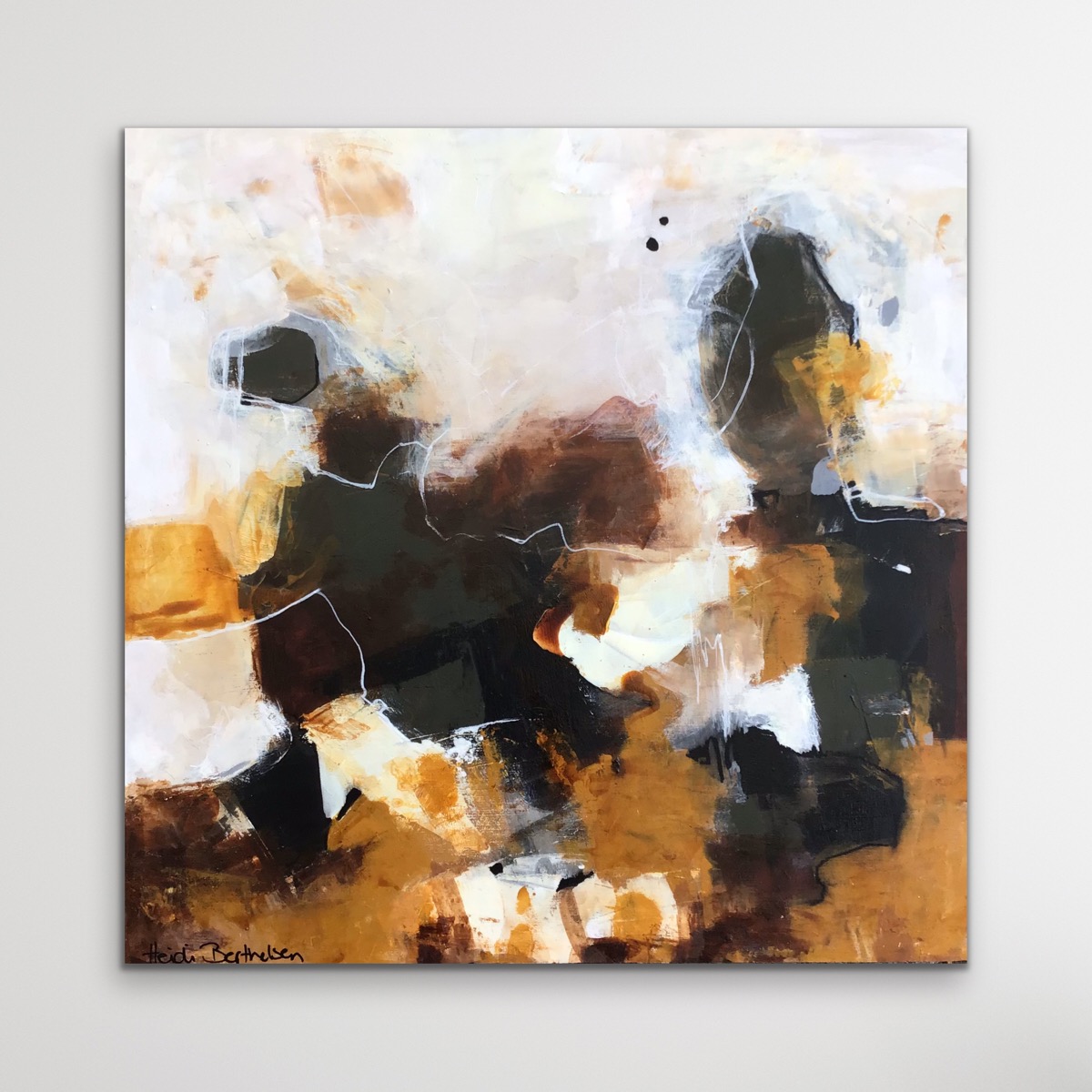 Abstrakt maleri "Mit sted" 30x30