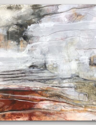 Abstrakt maleri "Skrøbelige lag" 80x80