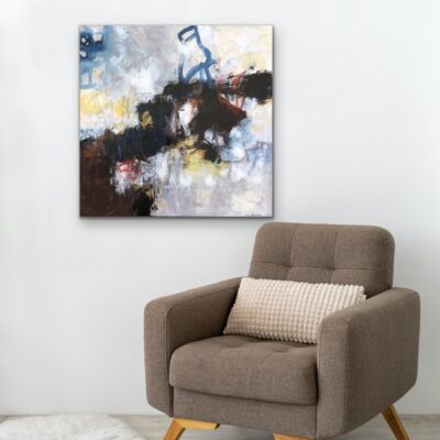 Abstrakt maleri "Mod" 80x80