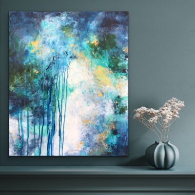 Abstrakt maleri "Sirlige strenge" 50x60