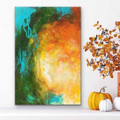 Abstrakt maleri "Flammende lys" 40x60