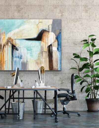 Abstrakt maleri "Udsigten" 90x120