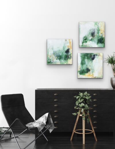 Abstrakt maleri "Lyse tider" 30x30