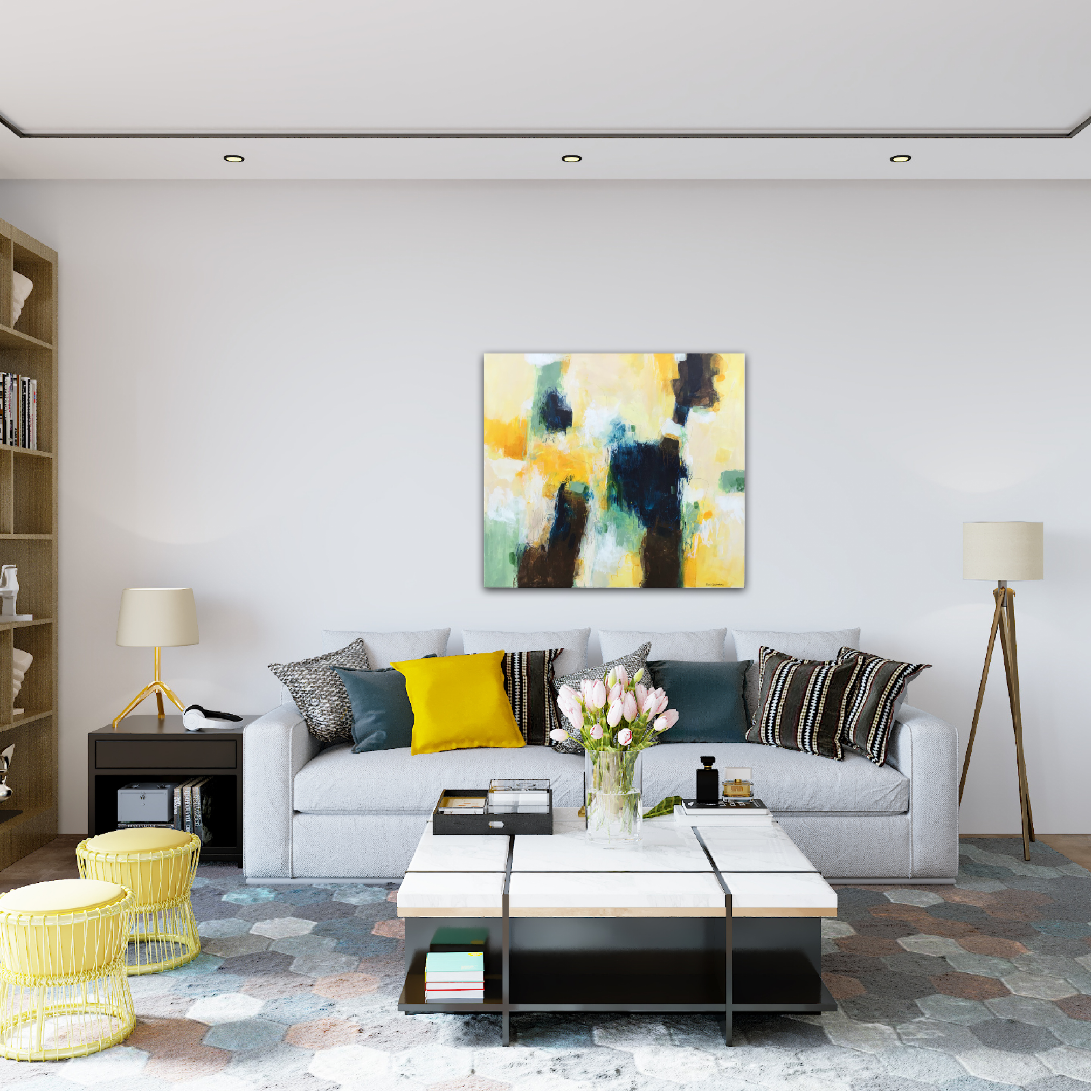 Abstrakt maleri "Taste of summer" 80x90