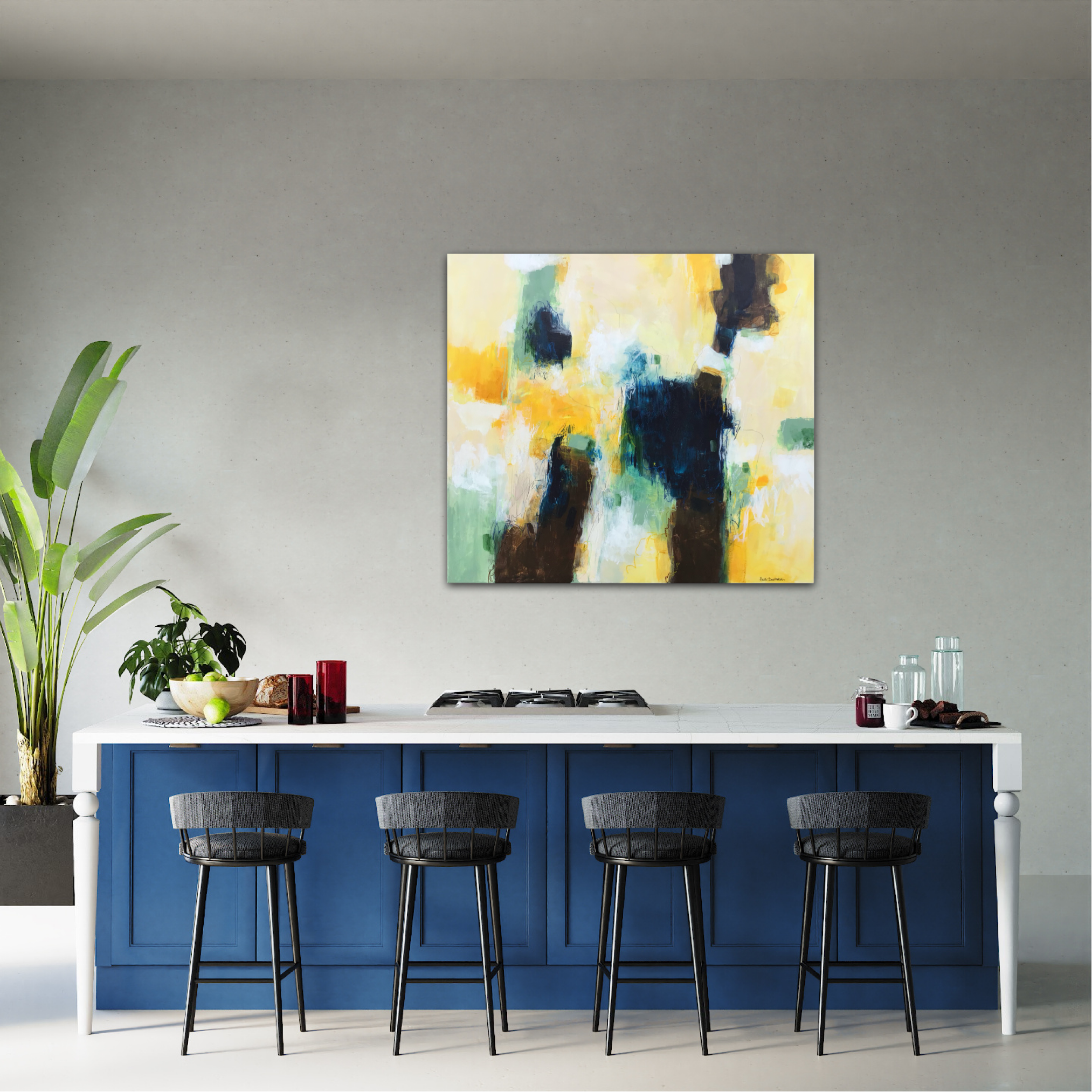 Abstrakt maleri "Taste of summer" 80x90