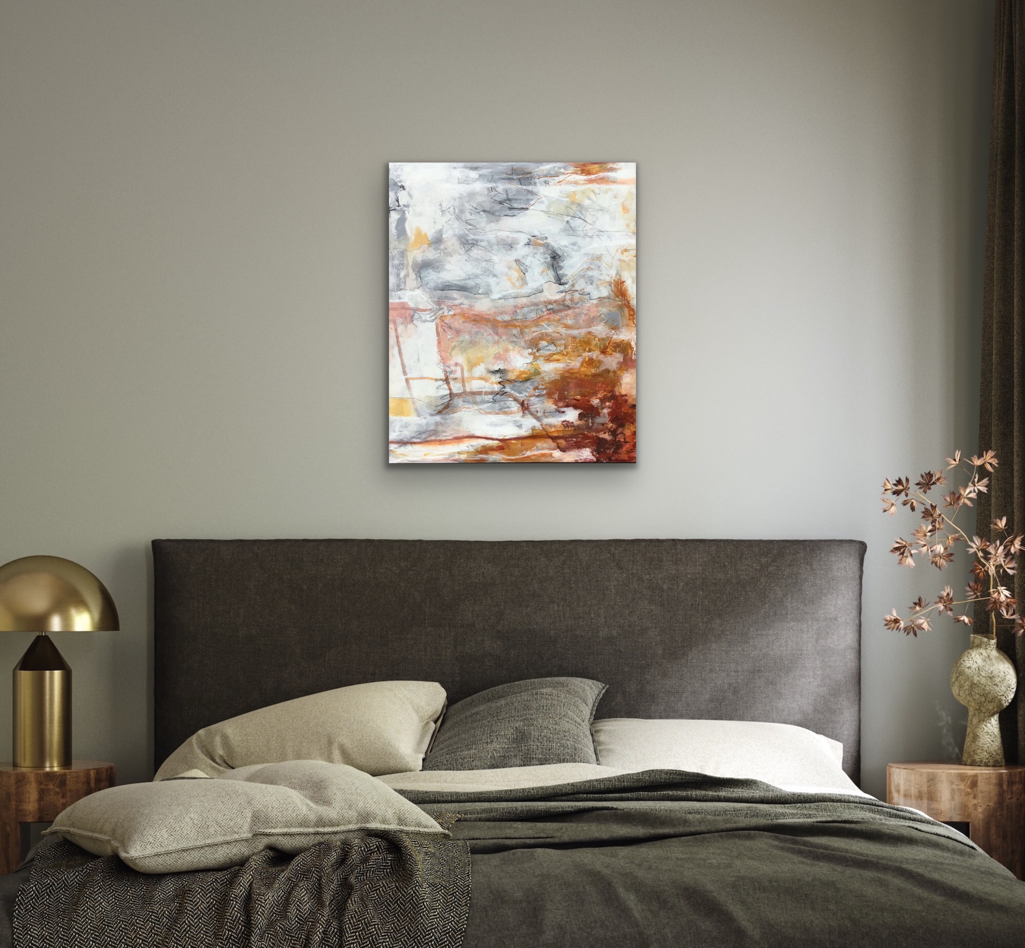 Abstrakt maleri "FireStone" 50x60