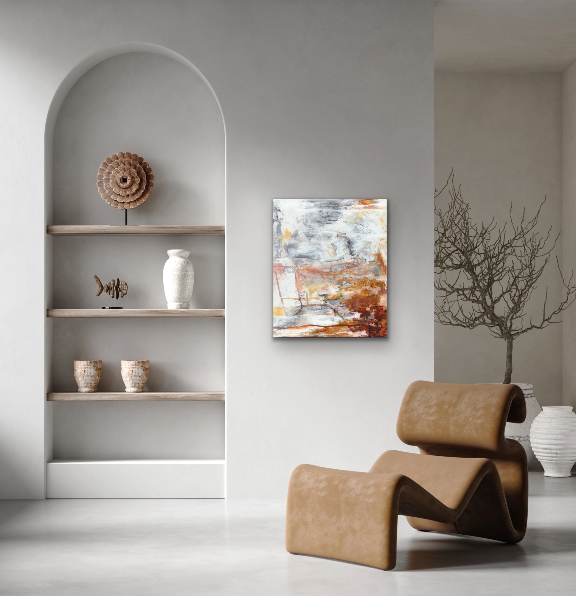 Abstrakt maleri "FireStone" 50x60