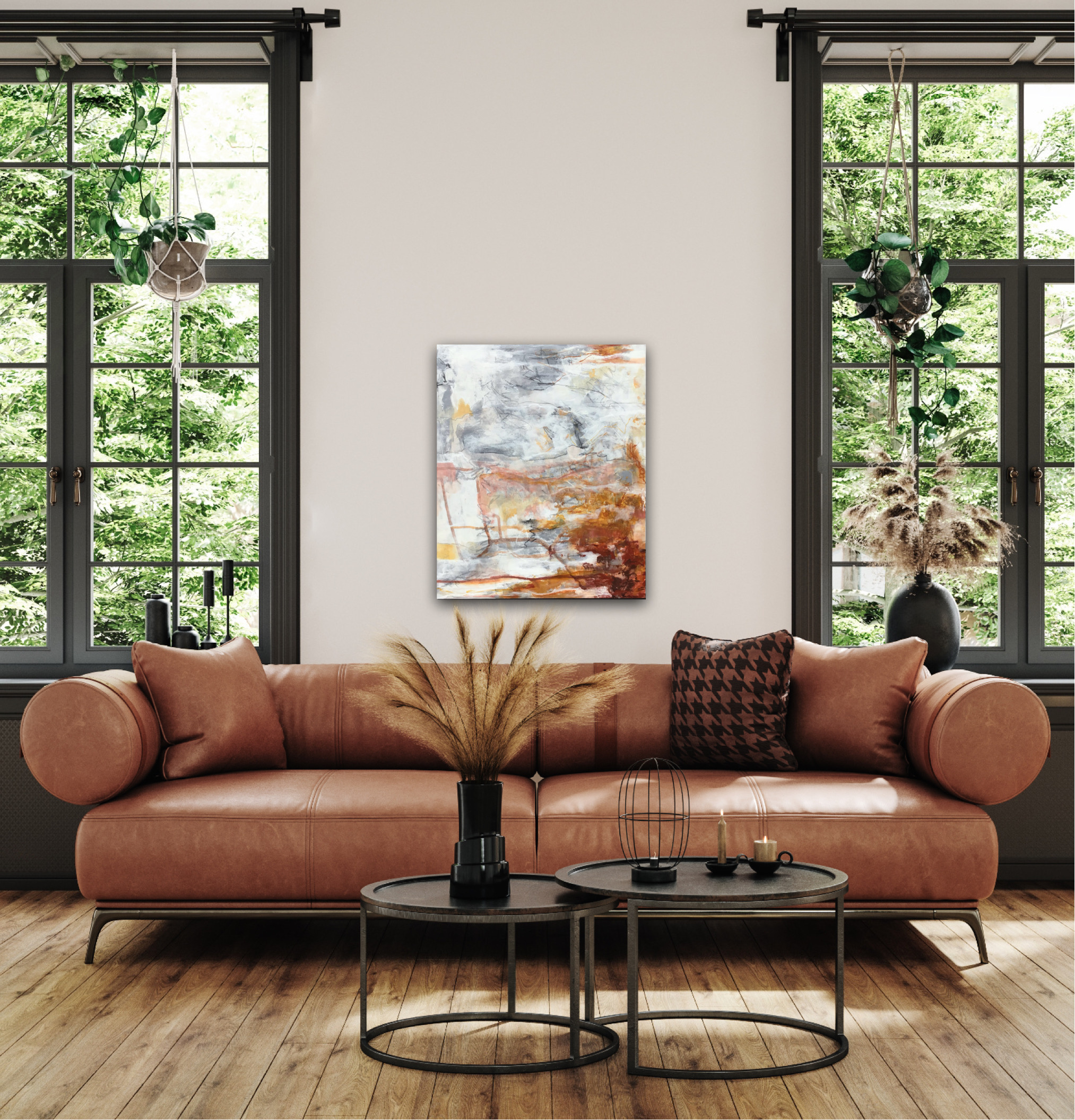 Abstrakt maleri "FireStone" 50x60